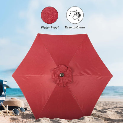 Simple Deluxe 9' Patio Umbrella - Outdoor Market Umbrella with Push Button Tilt & Crank Mechanism