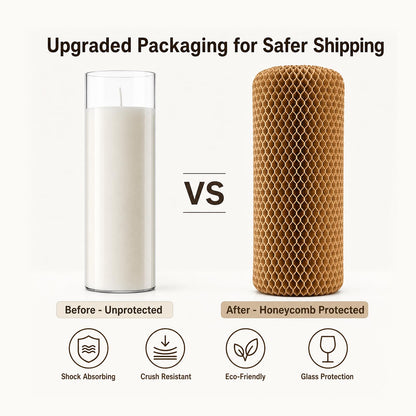 chaoxinge 2.24x7 inch 7 Day White Pillar Candles in Glass Set of 4 Up to 120Hour Burn time, Unscented Prayer, Religious Candles for Memorials, Vigil, and Emergency