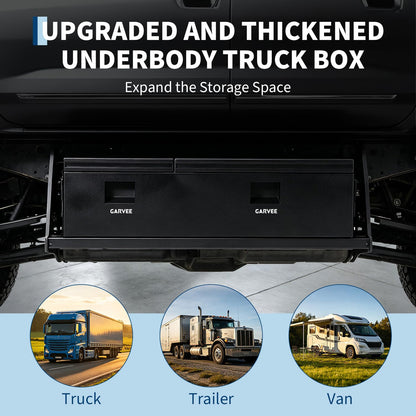 Garvee Heavy Duty Steel Truck Bed Tool Box, Truck Tool Box with Side Handle, Waterproof Trailer Storage Tool Box Chest Box Organizer for Pickup, Truck Bed, RV, Trailer