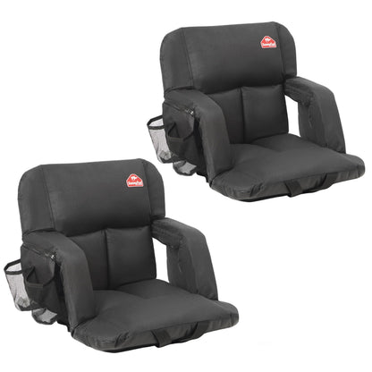 SUNNYFEEL Stadium Seat with Back Support Thick Cushion 6 Reclining Positions 264lbs Capacity Sofa Style Design with Side Pockets for Camping Beach Picnic Sports