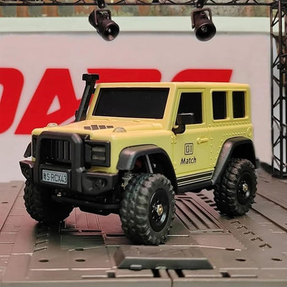 LDARC 1:43 Scale Mini RC Crawler RTR RC Rock Truck 4x4 2.4GHZ Hobby Grade Remote Control Car Model Vehicle RC Buggy Comes with a DIY Replaceable Body Shell(Grey)