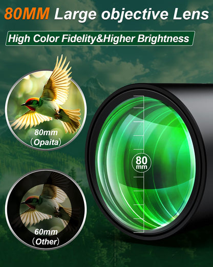 opaita 25-75X80 Spotting Scope for Shooting Hunting - Spotter Scopes with Tripod Phone Adapter Waterproof HD Scope for Target Shooting Bird Watching - Gifts for Men