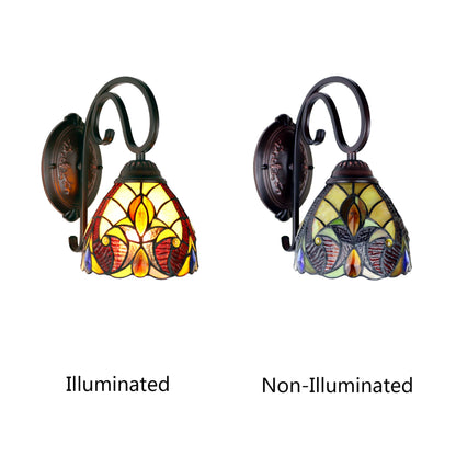 Chloe Lighting Adia Victorian Tiffany-Style Wall Sconce, Dark Bronze, 1 Light, 6.25inx10.88inx11in, Multicolor, Model CH38632AV06-