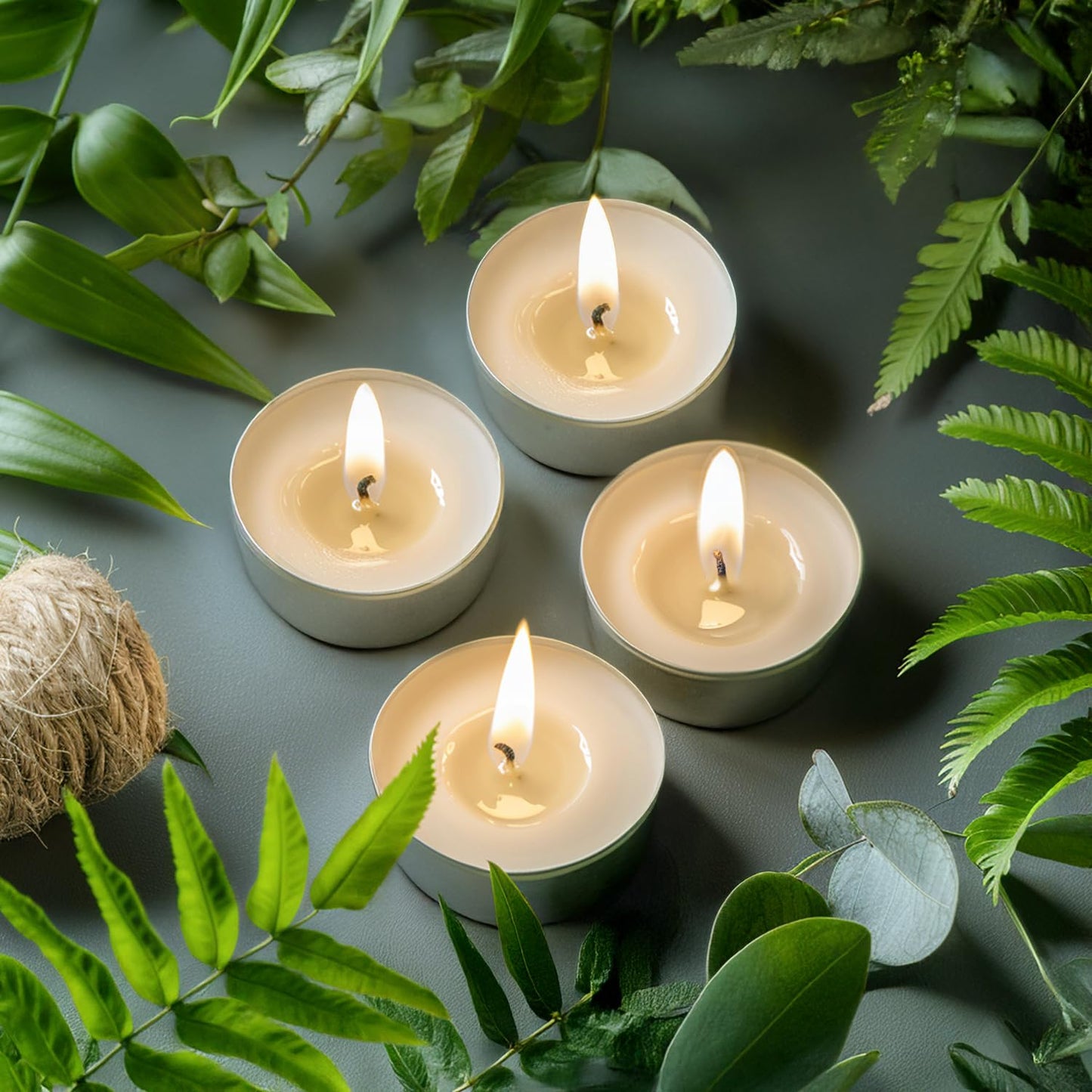 Unscented Tea Lights Candles 240 Pack, 4 Hours Long Burning,White Tea Candles Bulk, Bright Burn with Palm Wax,Smokeless Tealight Candles for Wedding,Centerpiece,Christmas Lights,Home Decorative