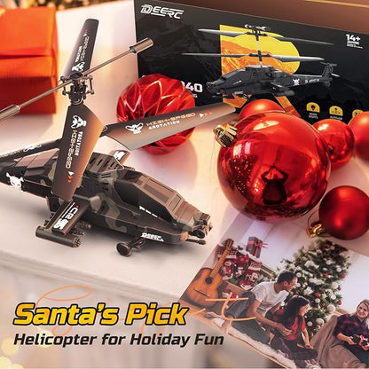 DEERC RC Helicopter RC Plane for Kids and Adults 2.4GHz Remote Control Helicopter 26 Mins Flight Time LED Lights &amp Altitude Hold 2 Batteries Kids Toy for Ages 8-12