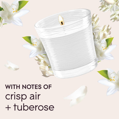 Glade 1-Wick Scented Candle Jar, Clean Linen, Air Freshener Infused with Essential Oils, 4.08 Oz