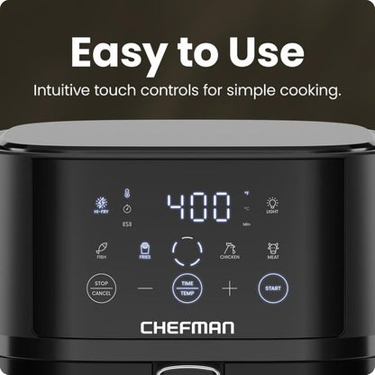 Chefman Air Fryer - 4 QT Compact Airfryer with Hi-Fry Technology for Extra Crisp Meals - Black