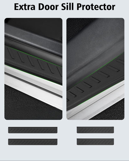 Floor Mats Custom for Ford Edge 2015-2024 2025 2026 ST Titanium SE SEL Sport Trunk Mat with Backrest Mat All Weather TPE Full Set Liners Cargo Protector & Door Sill Guards for Edge 2025 Accessories