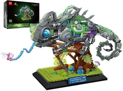 JMBricklayer Adult Building Sets Mechanical Chameleon 70124 Cool Rainforest Animals Collectible Display Model with Base Creative Design Building Toys Gifts for Adults Men Boys Girls 14+