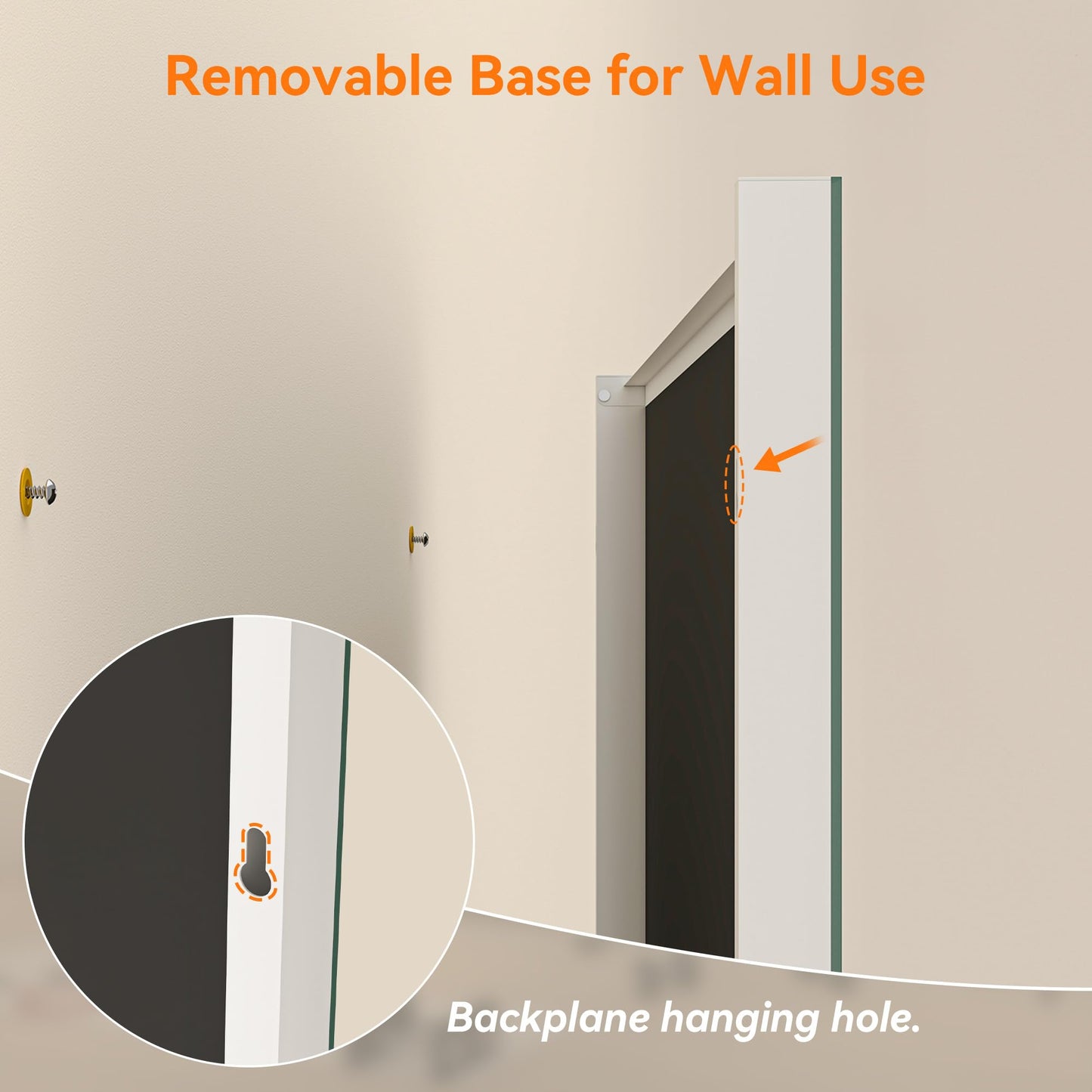 Hasipu Home Gym Mirror 360° Swivel on Wheels, 67" x 40" Extra Large Full Body Rolling and Tempered Glass Easy to Move Full Length Mirror for Yoga Studio, Bedroom, Dancing Studio, White