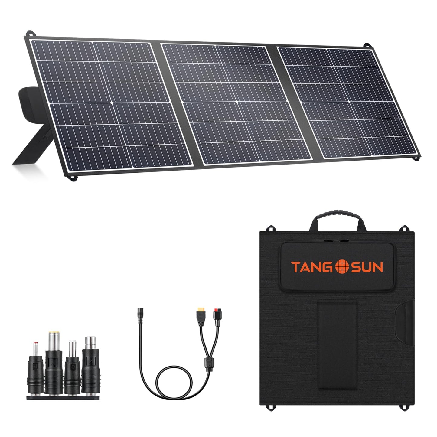 100W Portable Solar Panel 23.5% Efficiency Mono Foldable Solar Charger with USB-A, Type-C & DC 20V Lightweight Design IP65 Waterproof for Camping RV Off-Grid Emergency Power