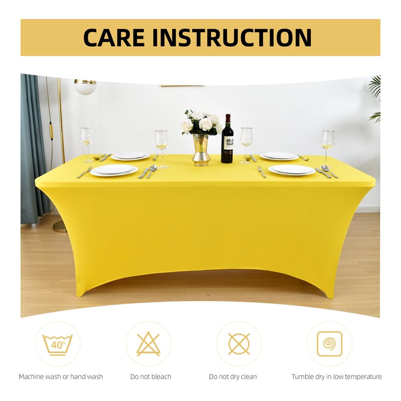 ZarzaaSik 10-Pack 4ft Spandex Table Covers for Rectangular Folding Tables - Wrinkle Resistant Stretch Tight Table Cloths - Fitted Table Protector for Parties, Trade Shows, Banquet, and Wedding