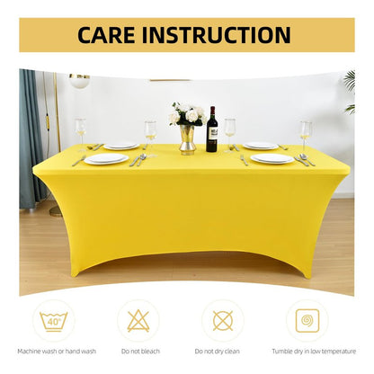 ZarzaaSik 2-Pack 4ft Spandex Table Covers for Rectangular Folding Tables - Wrinkle Resistant Stretch Tight Table Cloths - Ultimate Fitted Table Protector for Parties, Banquet, and Wedding
