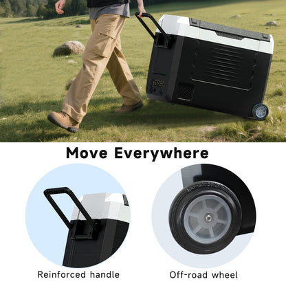 SubSun12V Cooler Car Fridge, 48QT -4℉~68℉ Fast Cooling Car Refrigerator, Portable Freezer with 12/24V DC and 110-220V AC, Electric Cooler for Camping, Road Trip and Boat