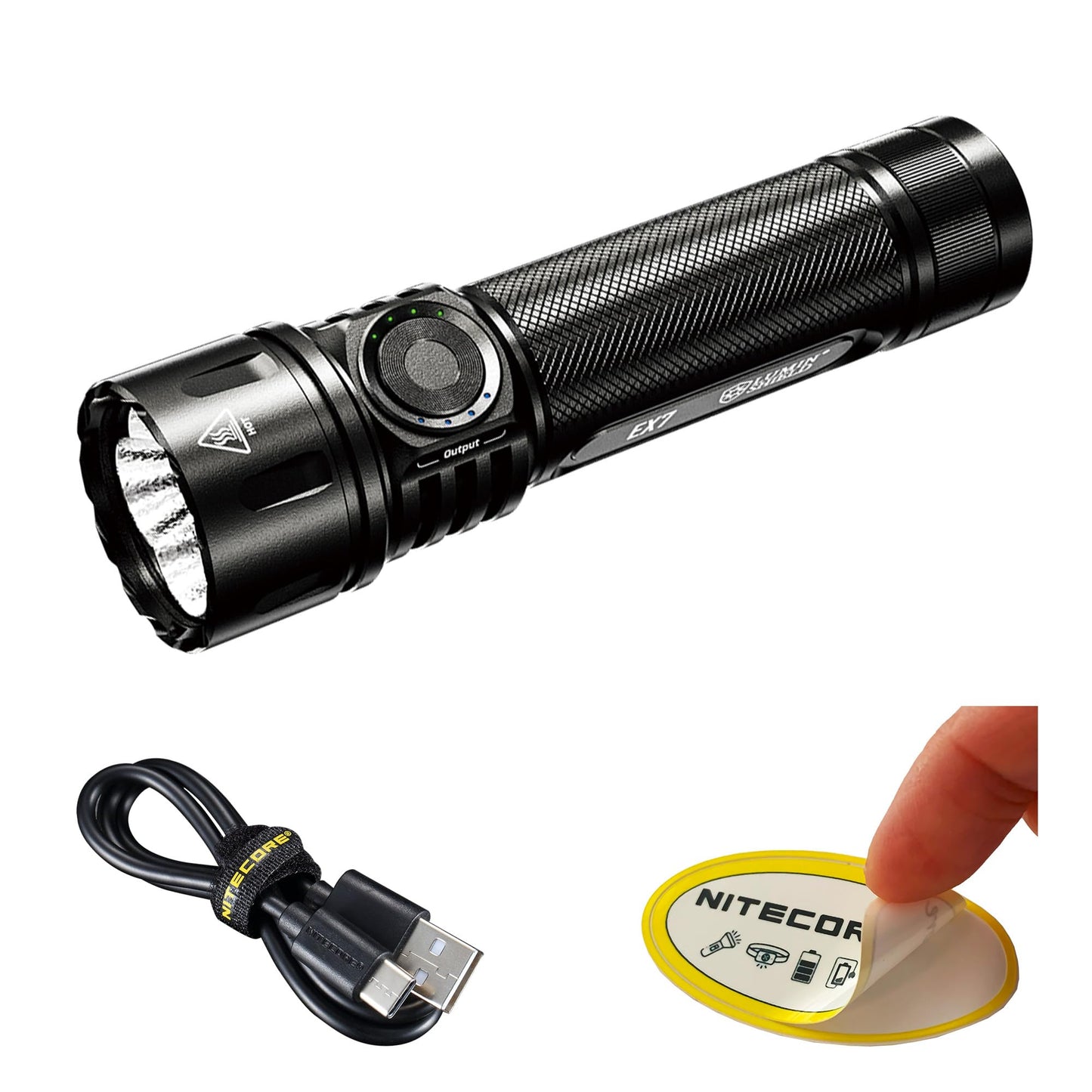 Nitecore EX7 6000 Lumen Flashlight – High Performance Rechargeable Torch with Spotlight, Floodlight, Mixed – USB-C Fast Charging, 546y Throw, Magnetic Tailcap, IP68 Waterproof