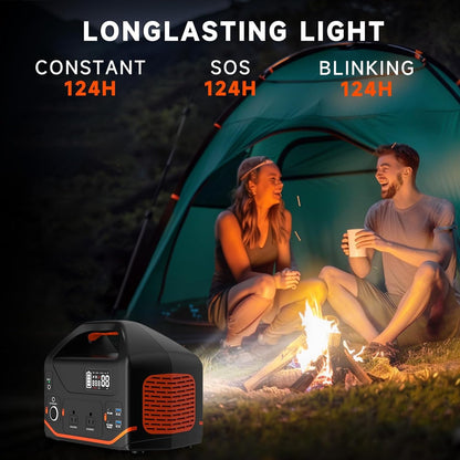 Portable Power Station 600W 293Wh Camping Lithium Battery, Portable Generator for Home Use Emergency Power Station Backup Travel Outdoor 100W PD & 110V Pure Sine Wave AC Outlet