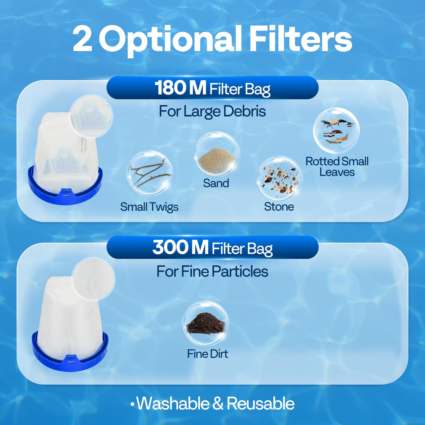 VIVOHOME Handheld Pool Vacuum 13.2 GPM Suction Cordless Pool Cleaner 20W Powerful Motor Long-Run 60min Battery, Adjustable Pole for Above Ground & In-Ground Pools, Spas - Blue