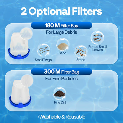 VIVOHOME Handheld Pool Vacuum 13.2 GPM Suction Cordless Pool Cleaner 20W Powerful Motor Long-Run 60min Battery, Adjustable Pole for Above Ground & In-Ground Pools, Spas - Blue