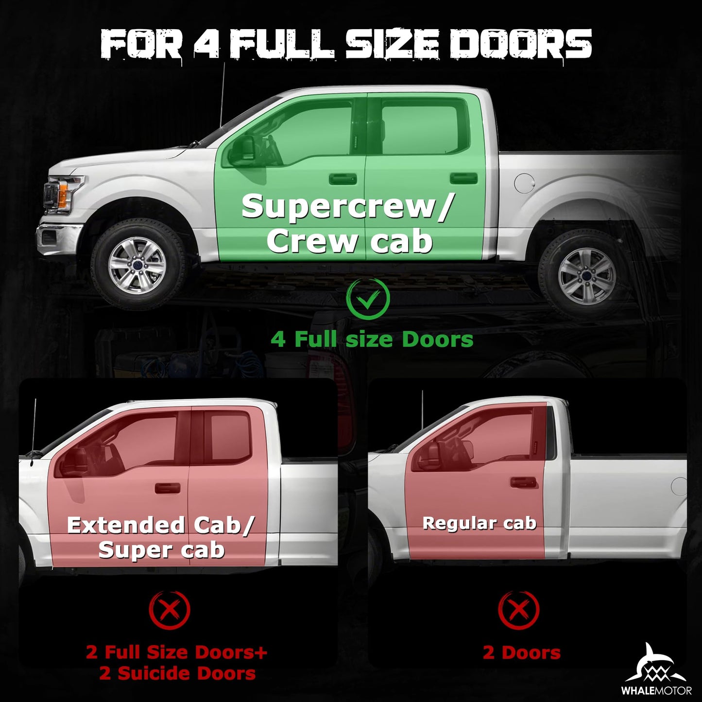 WHALEMOTOR Underseat Storage Compatible with Ford F150(2015-2026)&Super Duty(2017-2026) SuperCrew/Crew Cab, Upgraded Rear Under Seat Organizer Cargo Box for F-150 F250 F350 F450 F550