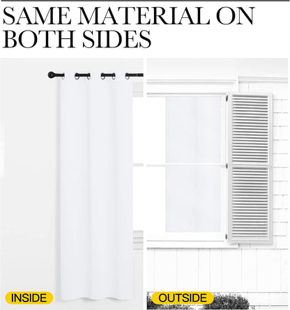 NICETOWN White Room Darkening Curtains - Energy Saving Grommet Top Drapes for Bedroom | Set of 2 Panels, 55x78 Inch
