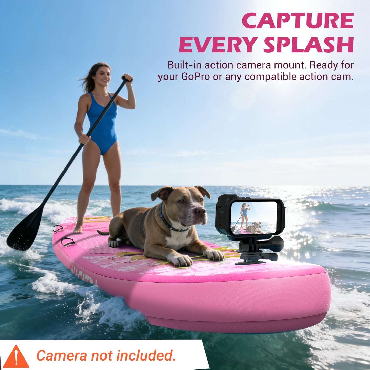 NACATIN Inflatable Stand Up Paddle Board for All Skill Levels, 10'6'' SUP Board for Adults with Non-Slip Deck, Full SUP Accessories & Storage Backpack, Great Stability for Lake, Ocean, Yoga & Fishing