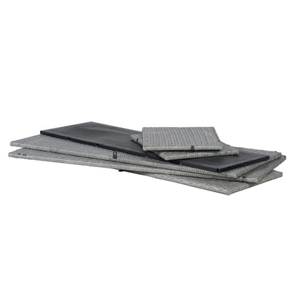 happimess TRK1001A Nino 47.24" Modern Minimalist Outdoor Faux Wicker Deck and Patio Storage Box, Gray, Soft-Close, for Package Delivery, Patio Furniture, Cushions, Gardening Tools, Pool Supplies