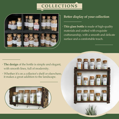 48-Pack 1.01 oz (30 ml) Glass Bottles with Cork Stoppers – for Spell Bottles, Spice Jars, DIY Party Favors, Travel Memories & Plant Propagation – Empty Recyclable Containers for Crafts, Kitchen,Décor