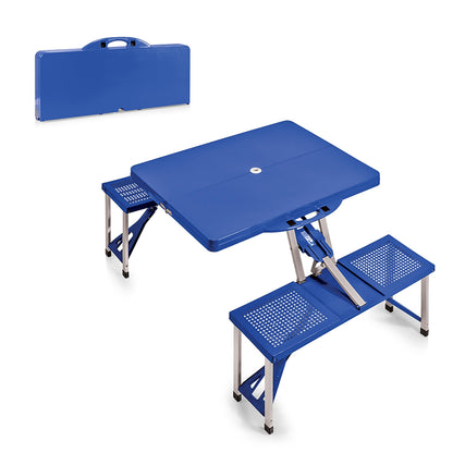 ONIVA - a Picnic Time brand - Folding Picnic Table - Camping Table - Outdoor Table with Umbrella Hole, (Royal Blue), 36.2" x 18" x 5.5"
