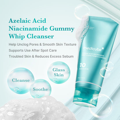 medicube PDRN Marshmallow Whip Cleanser | Face Wash, Cleansing Foam for Pore Care & Uneven Skin Tone | Gentle Daily Deep Cleansing | Hydrating and Nourishing Facial Cleanser | Korean Skincare
