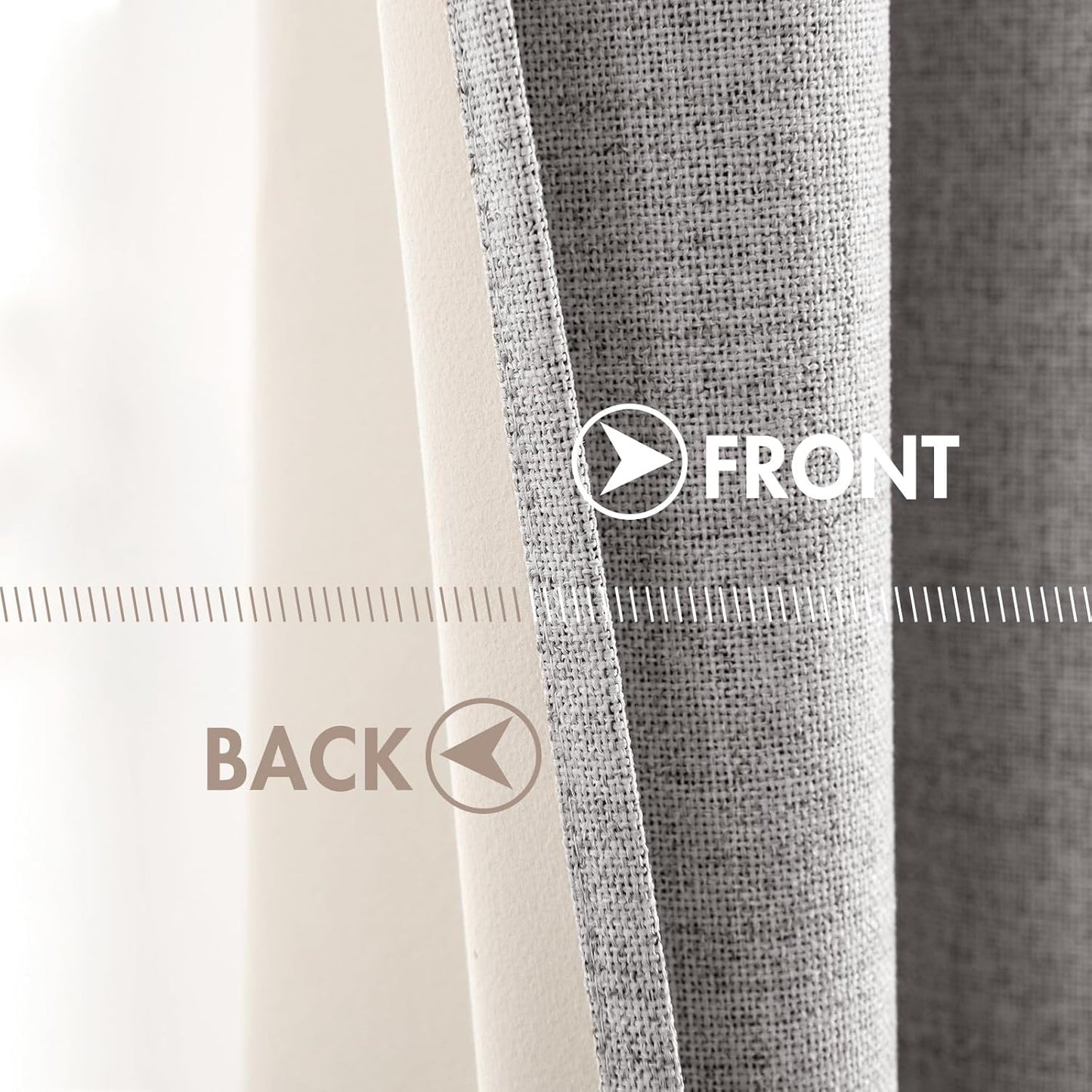 MIULEE Blackout Curtains - 100% Thermal Insulated Light Gray Linen Texture Drapes | 52x63 Inch (2 Panels)