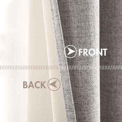 MIULEE Blackout Curtains - 100% Thermal Insulated Light Gray Drapes | 52x54 Inch (2 Panels)