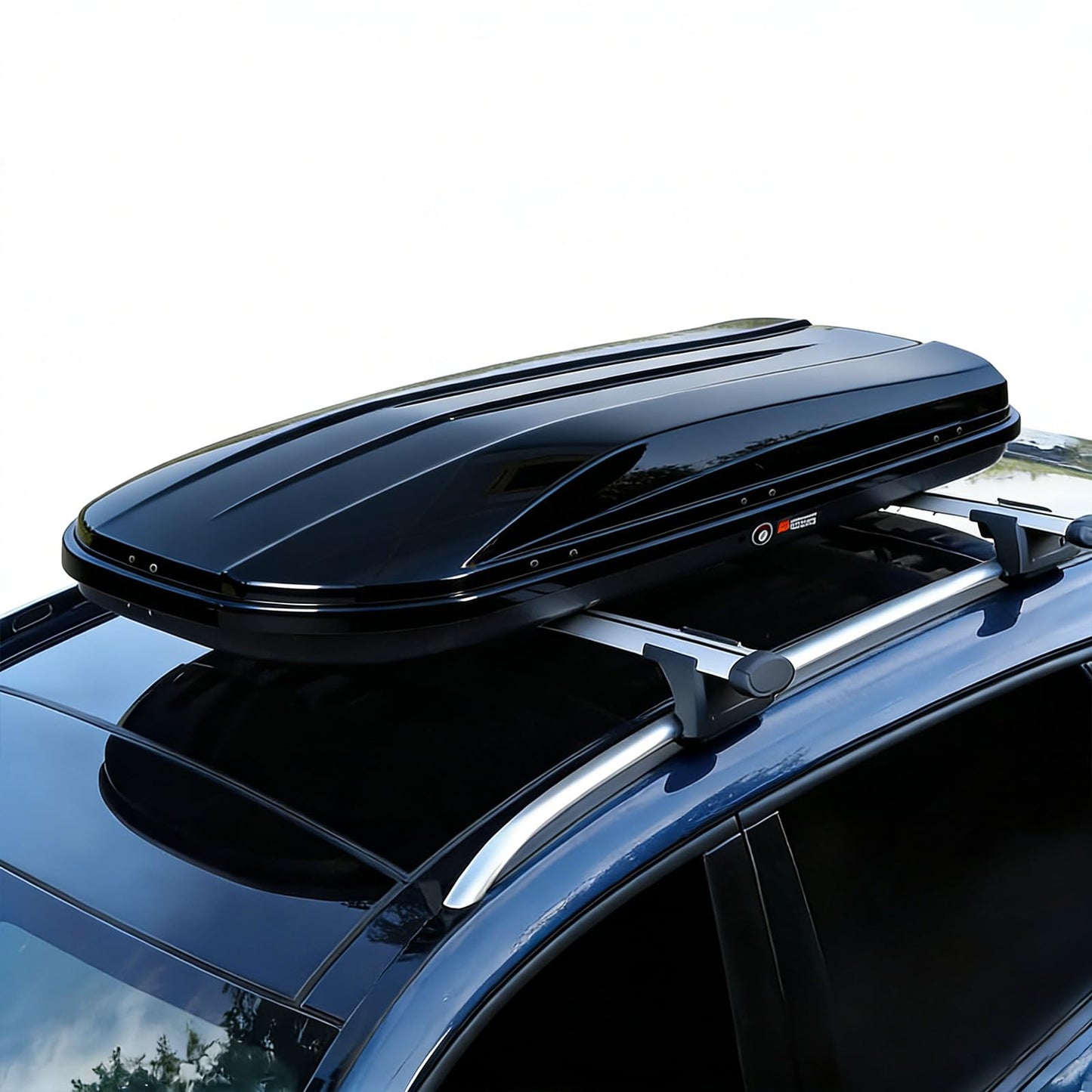 Rooftop Cargo Box Carrier, 14 Cu ft Hard Shell Rooftop Cargo Carrier - Dual-Side Opening, Universal Car/SUV Fit, Waterproof ABS Material, 165Lbs Capacity w/Secure Straps & Keys