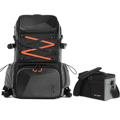 K&F CONCEPT Camera Bag EVA Waterproof 2 in 1Camera Backpack Shoulder Bag 32L Large Capacity with Rain Cover Storage for 15.6" Laptop for Photography