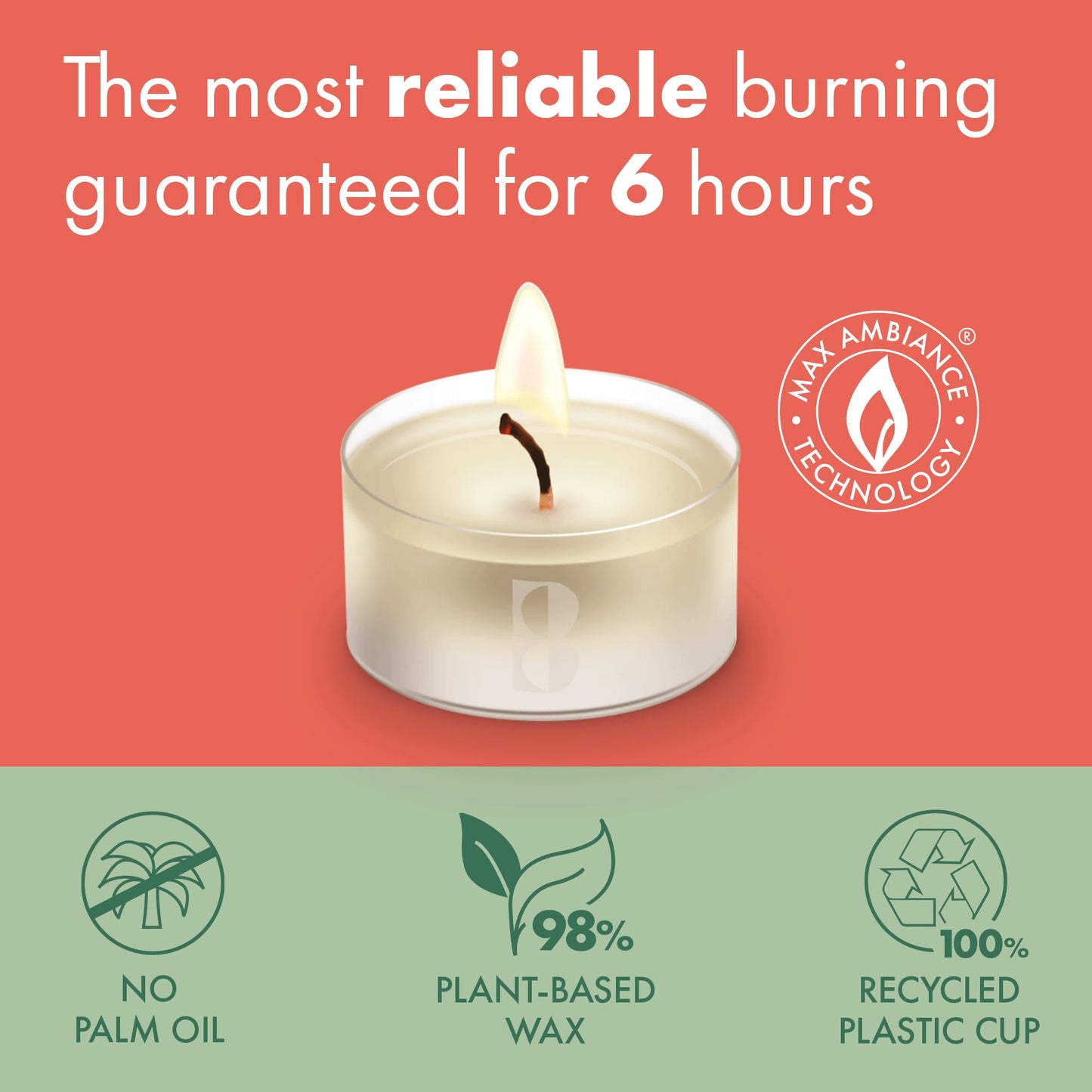 Bolsius Tealight Candles - Clear Cup - White - Box of 24 Transparent Tealights - Long Burning Time of 6 Hours - Unscented - Smokeless - Includes Natural Vegan Wax - No Palm Oil, Packaging May Vary