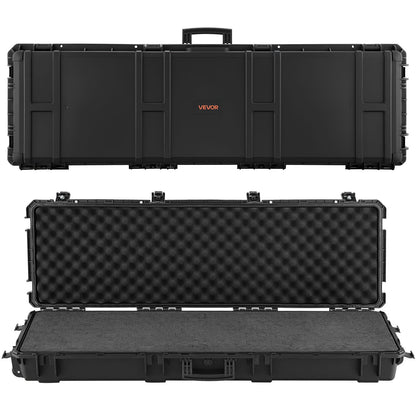 VEVOR Rifle Case, Rifle Hard Case with 4 Layers Fully-protective Foams, Detachable XPE Foam, 50 inch Lockable Gun Storage with Wheels, IP67 Waterproof & Dustproof, for Rifle, Shotgun, Black
