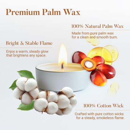 Hypmis Tea Lights Candles Bulk - 50 Pack, 4.5+ Hours Fully Burns Tealight Candles Unscented Smokeless Bright Flame Palm Tealights for Home, Christmas，Sabbath, Weddings & Halloween Decor, White
