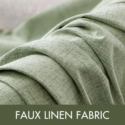 MIULEE Blackout Curtains - 100% Thermal Insulated Linen Texture Drapes | Sage Green, 52x72 Inch (2 Panels)