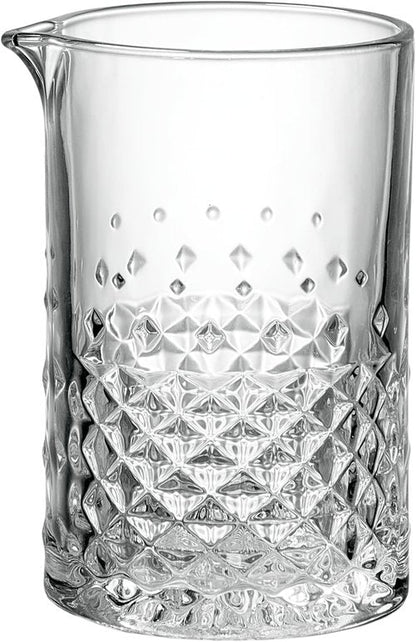 Crystal Cocktail Mixing Glass - 22 Oz 650ml - Thick and Sturdy Bottom, Durable and Seamless Design - Drink Mixer Glass for Bar Mixing Set – Whiskey Gifts for Men