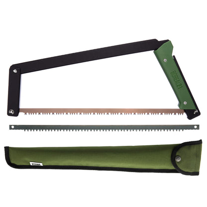 AGAWA - BOREAL21 Tripper Kit - Includes 21" Folding Saw, Nylon Carrying Case, 21" All-Purpose & 21" Aggressive Blade - For Camping, Hiking & Survival Gear (Black Frame/Green Handle)