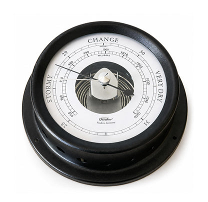 Fischer Maritime Barometer Black, Diameter 125 mm (Face 85 mm) - 1508B-06