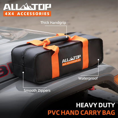 ALL-TOP Kinetic Rope Kit (Reflective) w/ 2 Soft Shackles, 48000Lbs, 1in x 30ft, Heavy Duty 30+% Elasticity, 16000Lbs Work Load Limit