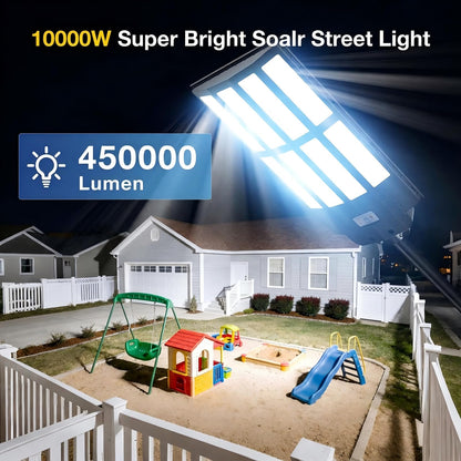 OKPRO 10000W Solar Street Lights Outdoor, IP66 Waterproof Commercial Solar Powered Flood Light with Motion Sensor & Remote, Dusk to Dawn Security Lighting for Yard, Farm, Parking Lot, Garage (2Pack)