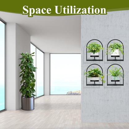 PEKGRIL 3 Pack Wall Plant Holders, Metal Window Planters Shelves, Indoor Plants Stands, Wall Decor Planter Hanging Shelf, Gifts for Plant Lovers