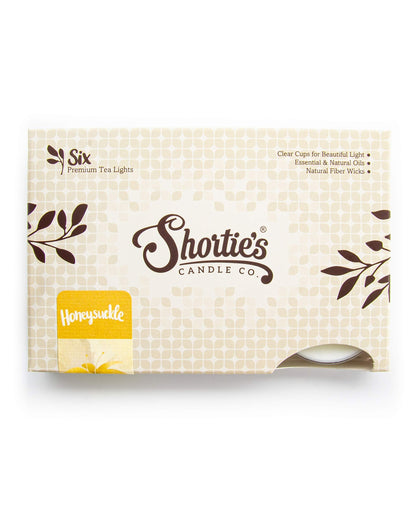 Shorties Candle Company Pure Honeysuckle Tealight Candles - 12 Highly Scented White Tea Lights - Model 45065 - Flower Collection