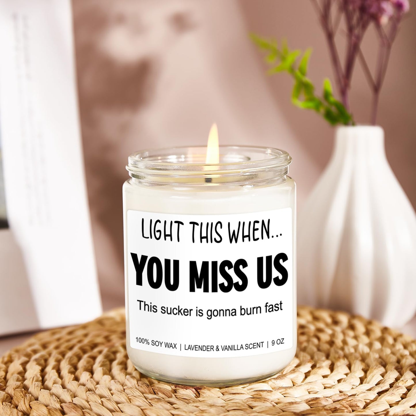 Younift Funny Scented Candle, We Will Miss You, Moving Away Gifts for Friend, Farewell, Goodbye, Going Away Gifts for Coworkers Women, Men, Boss, Coworker Leaving, Retirement Presents - 9 oz