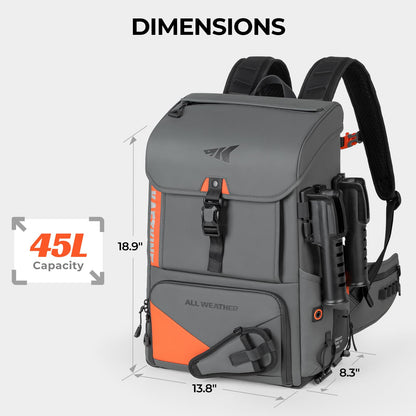 KastKing All Weather Fishing Tackle Backpack with Removable Rod Holders,Waterproof ArmorShield Fabric Fishing Bag Storage Fishing Gear