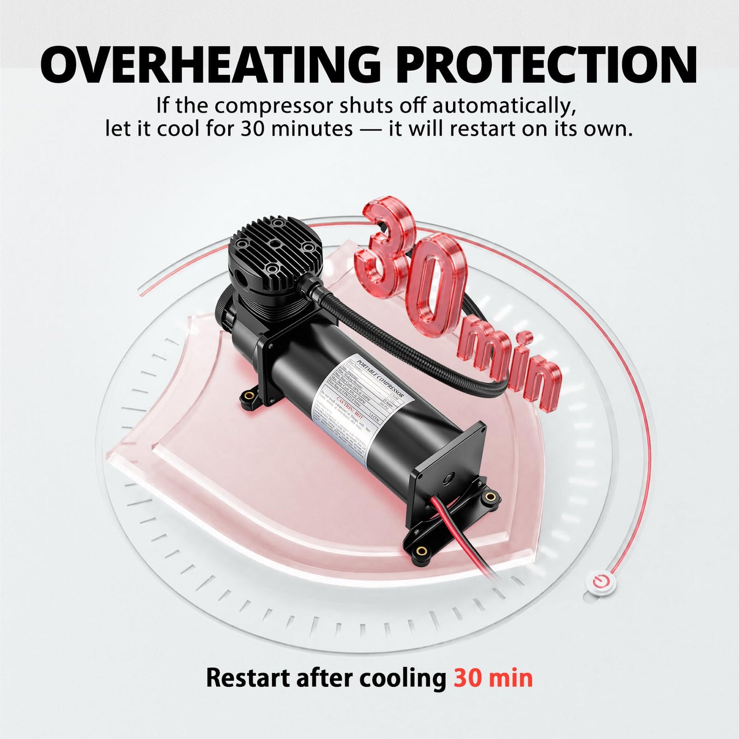 EVIL ENERGY 200PSI Air Horn Suspension Compressor for Car 12V Heavy Duty 3/8 NPT Onboard Air Ride Compressor for Train, Truck, Inflating Tires, Suspension Systems, Train Horn, DIY Pneumatic Tools