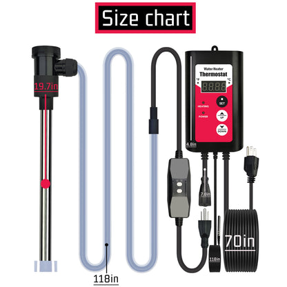 YLboyLIAN 3000W Titanium Immersion Water Heater Portable Electric Pool & Bathtub Fully Submersible Water Heater with GFCI, Temp Control for Hot Tub, Above Ground Pool, Baptistry, Above Ground Pool