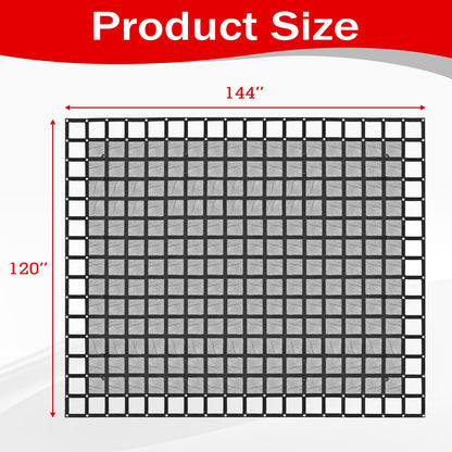 BIGREAT Heavy Duty 120" x 144" Truck Bed Cargo Net with Adjustable Cam Buckles & S-Hooks & Cross Strap,10' x 12' Cargo Net with 1500LBS Capacity for Pickup Truck Bed Trailer SUV Jeeps