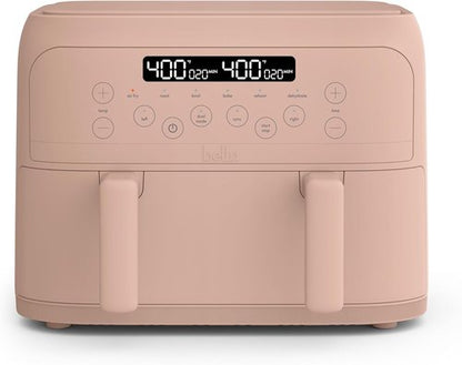 Bella 4 Qt TriZone Air Fryer - EverGood™ Ceramic Nonstick, Dual Basket Design, Digital Touchscreen, 1200 Watt, Blossom